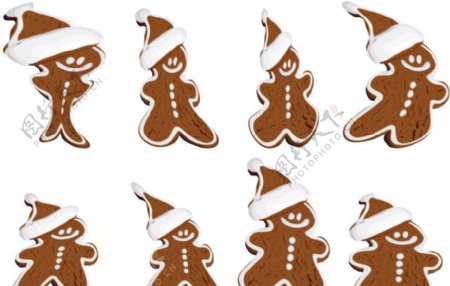 圣诞雪人糕点表情图标矢量图片