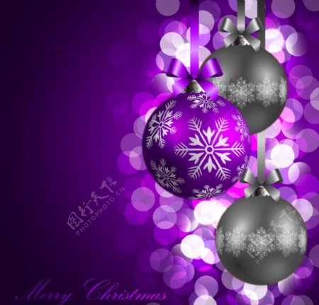 紫色朦胧圣诞背景图片