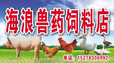 兽药饲料店招牌图片