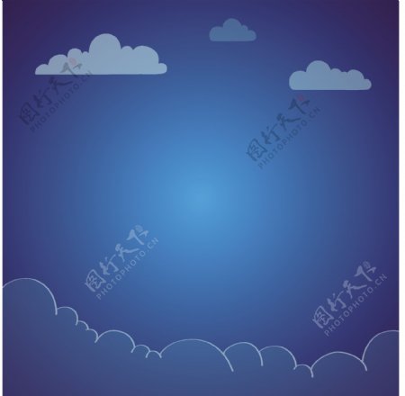 卡通蓝天白云背景图片