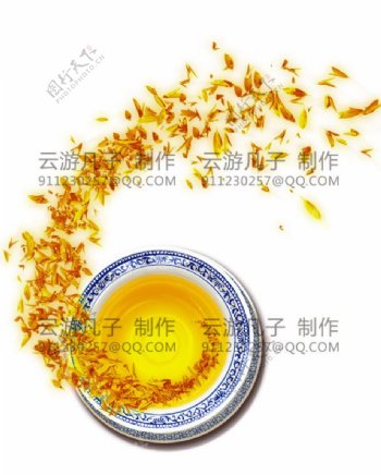 青花红茶单层抠图图片
