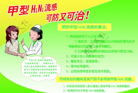 甲型H1N1流感宣传展板图片