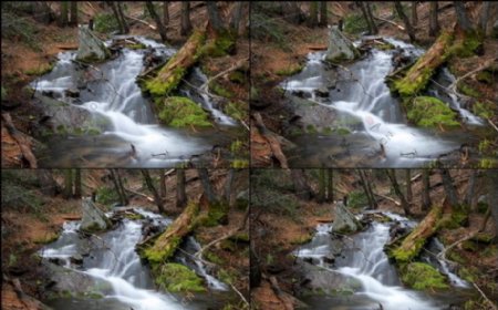 山水瀑布素材图片