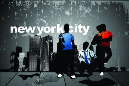 NEW嘻哈时尚城市剪影图片