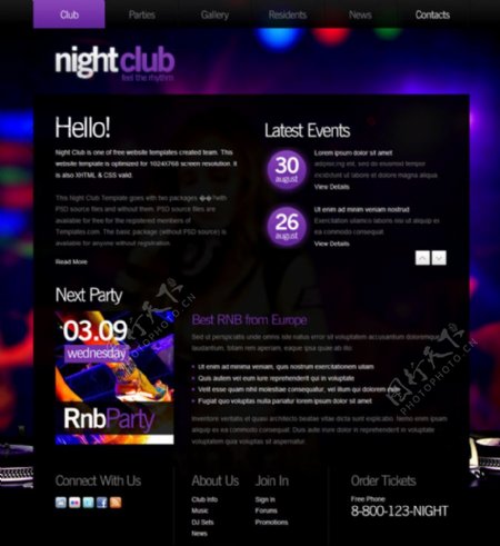 紫色夜场俱乐部模板图片
