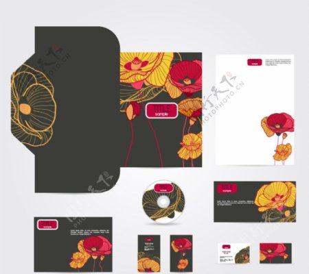 花纹花朵企业vi画册设计图片