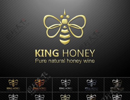 蜜蜂蜂蜜LOGO标志设计图片