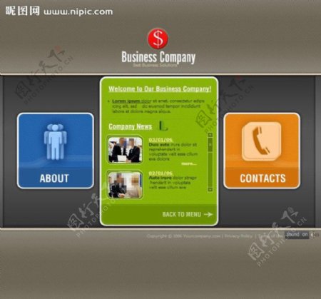 商务公司网页模板图片