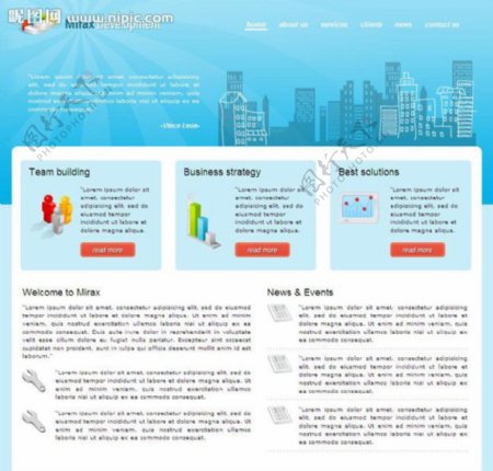 商务企业网页模板图片