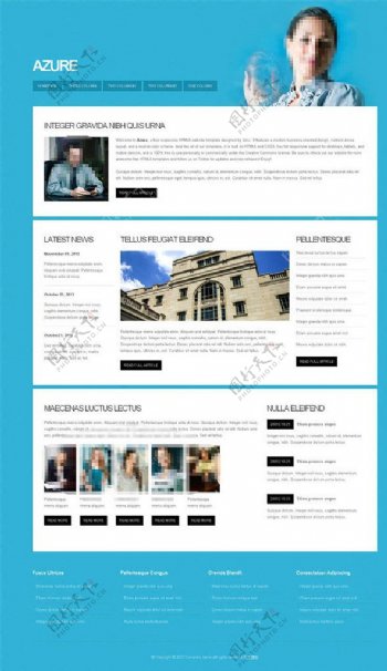 蓝色商务网站模板图片