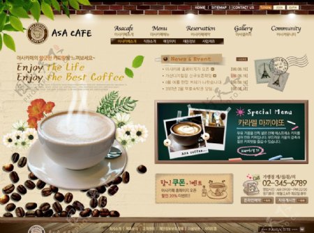 韩国风格网页模板图片