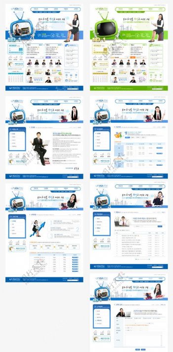 韩国经理人培训网页模板图片