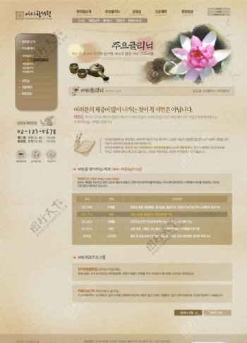 韩国瑜珈茶道公司网页模图片