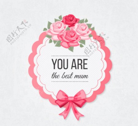 母亲节玫瑰花装饰祝福卡图片