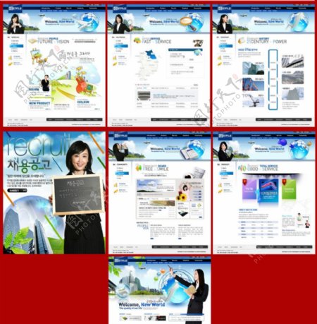 韩国企业网站整站图片