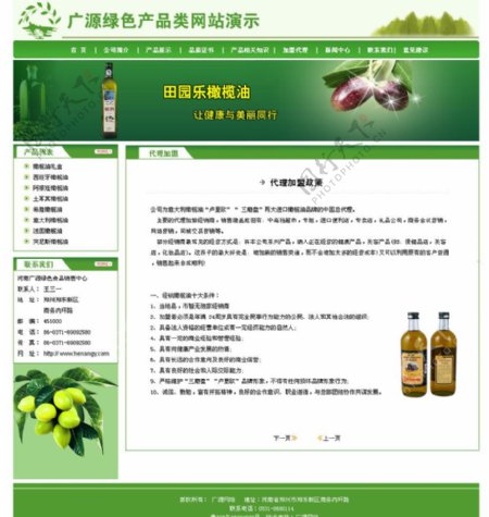 绿色食品网站加盟代理页面图片