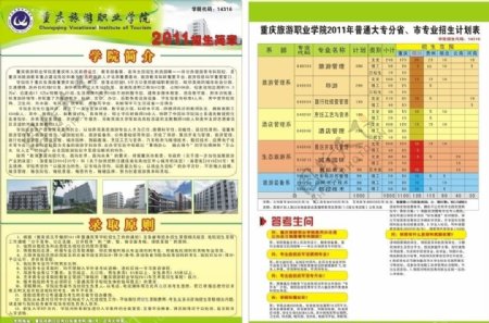 重庆旅游学校招生宣传单图片