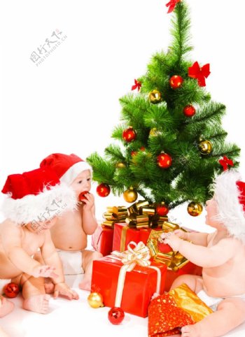 带圣诞可爱婴儿宝宝图片