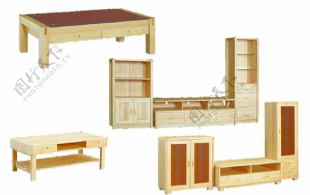浅色板式实木家具图片