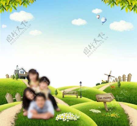 绿地温馨家庭图片