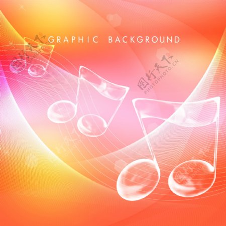 梦幻晶莹透明物形系列5透明音乐符号图片