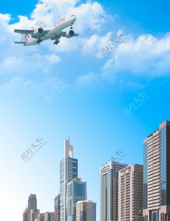 城市飞机图片