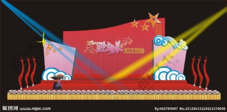新春舞台背景设计图片