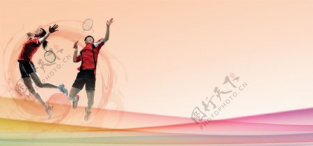 羽毛球运动海报图片