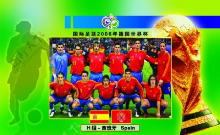 电话卡面2006年世界杯H组西班牙图片
