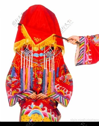 中国传统婚礼红盖头图片