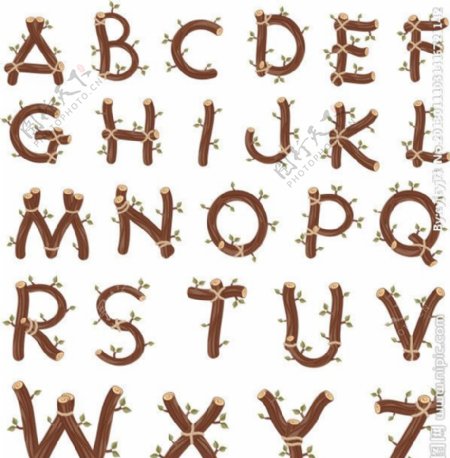 樹枝字母图片