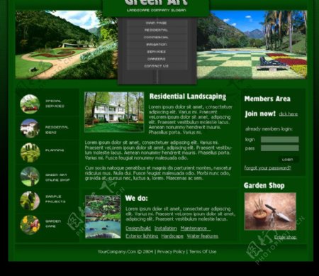 绿色网站模版图片