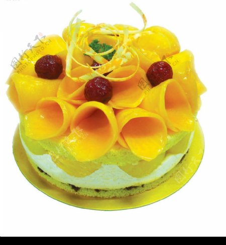 芒果脆皮蛋糕图片