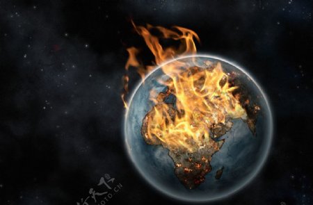 火焰地球图片