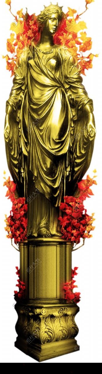 经典欧洲铜雕像图片