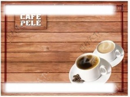 木板咖啡图片