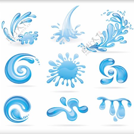 蓝色水珠水滴水花logo图片