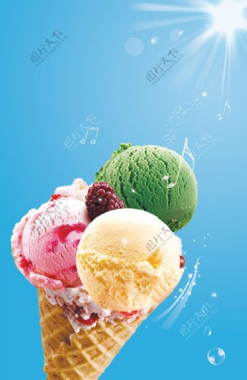 夏日冰淇淋海报吊旗图片