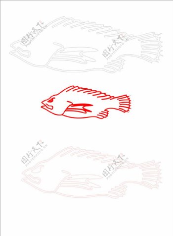 鱼鱼图标鱼标识矢量图图片