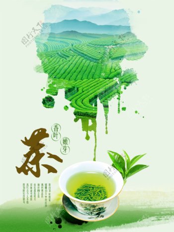绿茶广告海报设计PSD