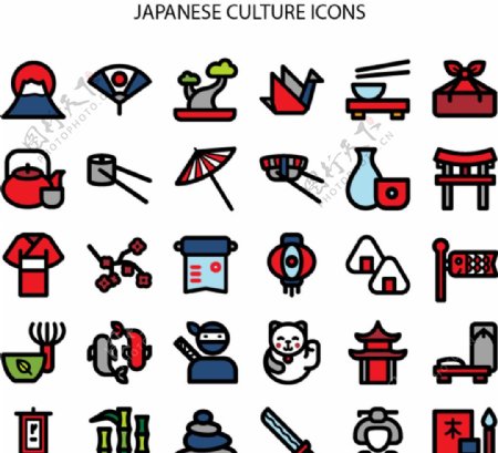 日本文化日本风情图标