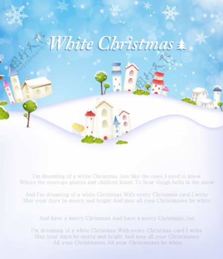 白色圣诞节雪景