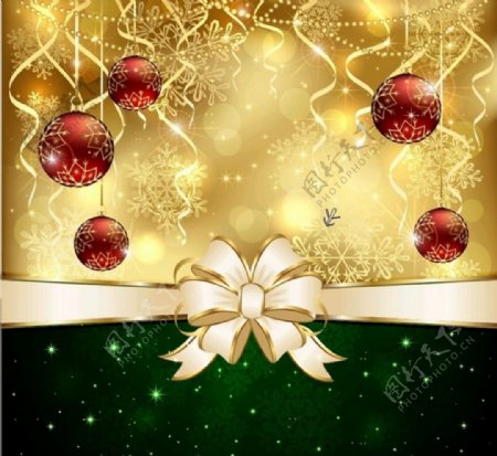 金色星光背景圣诞节卡片