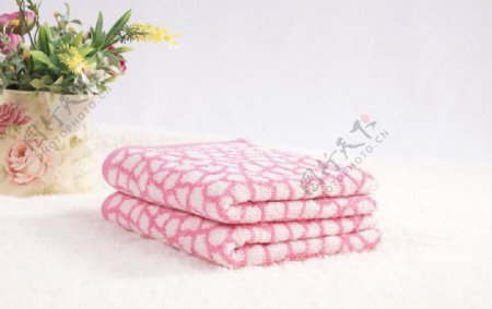 粉色浴巾