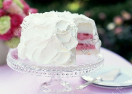 草莓蛋糕摄影图