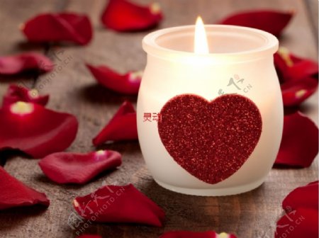 浪漫心型蜡烛