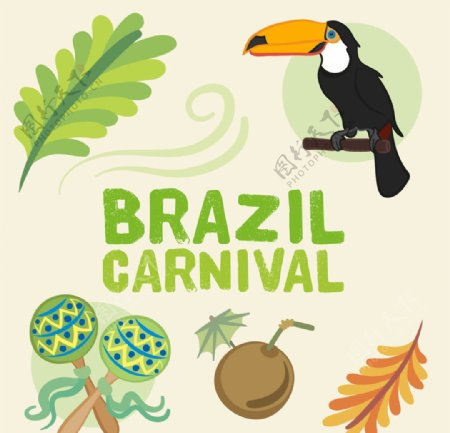 手工绘制的巴西狂欢节