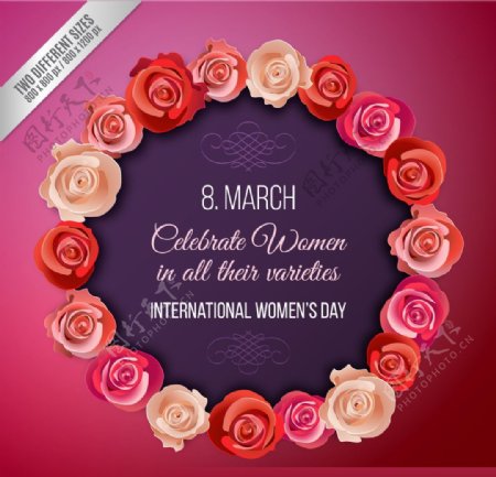 玫瑰花圈国际妇女节