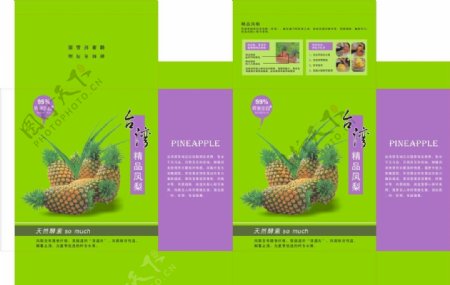 菠萝凤梨水果彩盒包装
