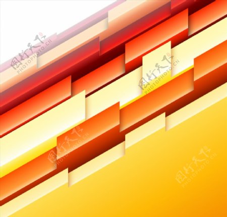 橘黄色渐变立体方块背景矢量素材